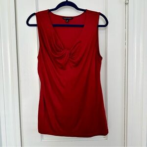 Red sleeveless blouse